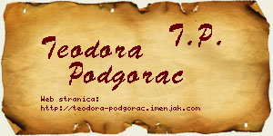 Teodora Podgorac vizit kartica